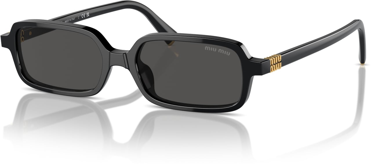 Miu Miu 0mu 11zs Rectangular Black Acetate Sunglasses Grijs