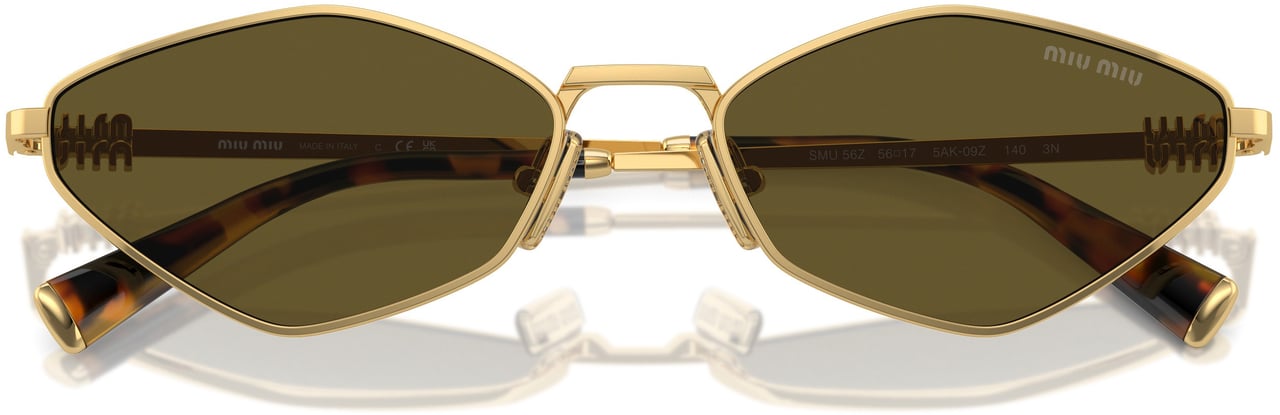 Miu Miu 0mu 56zs Angular Gold Metal Sunglasses Groen