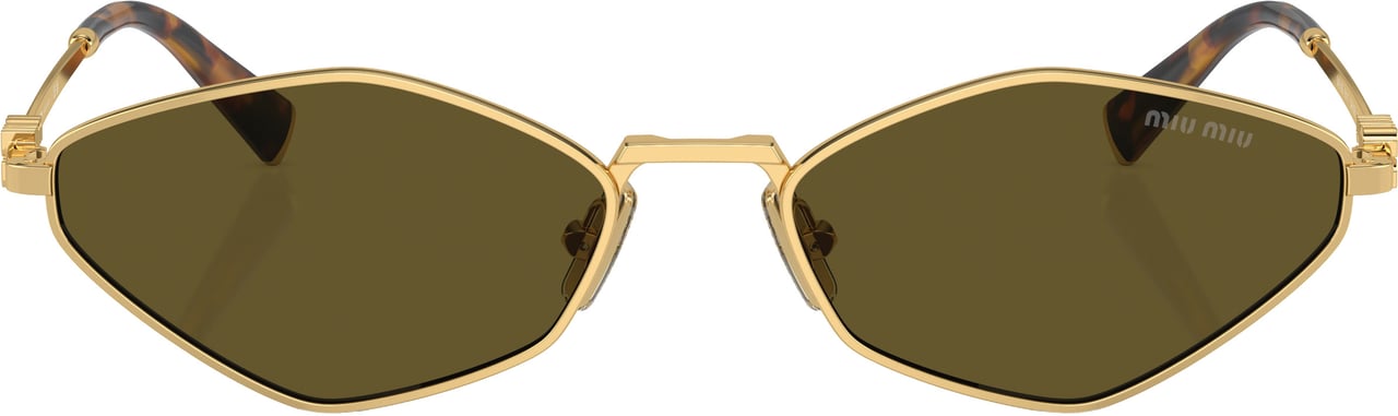 Miu Miu 0mu 56zs Angular Gold Metal Sunglasses Groen
