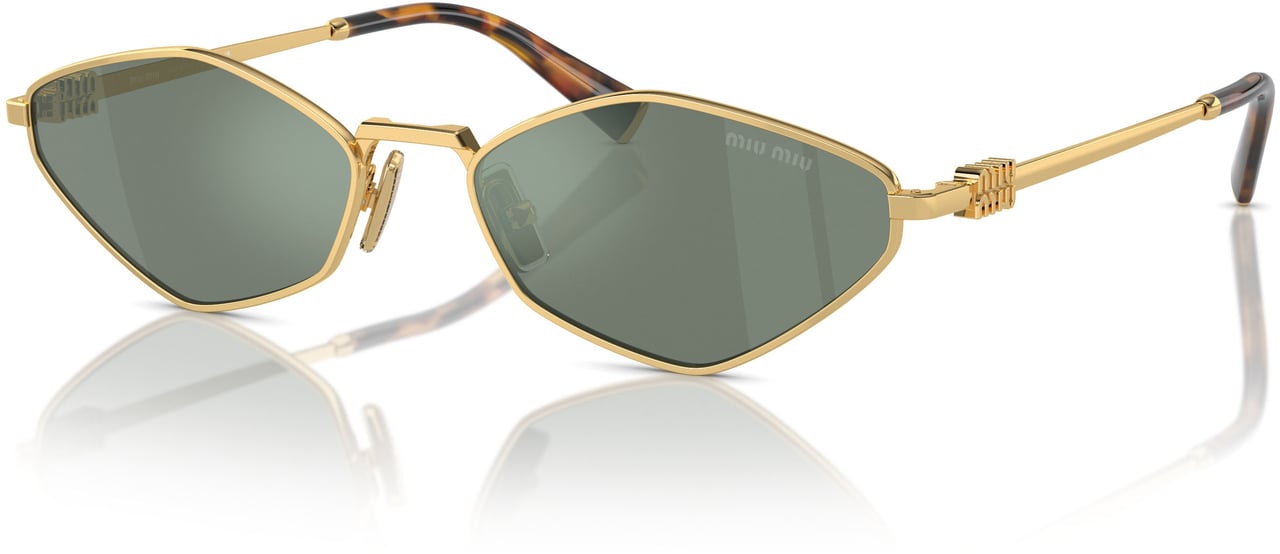 Miu Miu 0mu 56zs Geometric Gold-Tone Metal Sunglasses Grijs