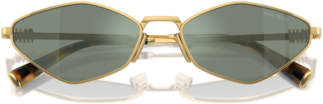 Miu Miu 0mu 56zs Geometric Gold-Tone Metal Sunglasses Grijs