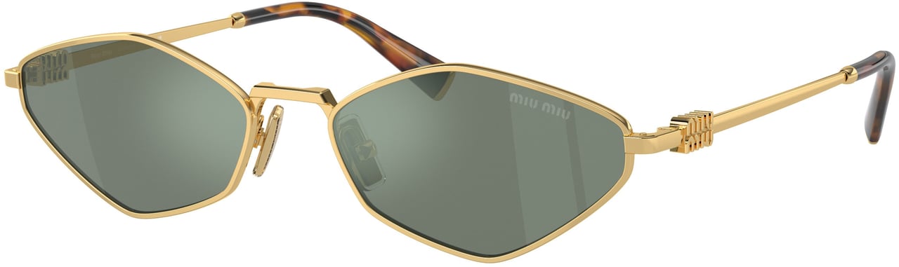 Miu Miu 0mu 56zs Geometric Gold-Tone Metal Sunglasses Grijs