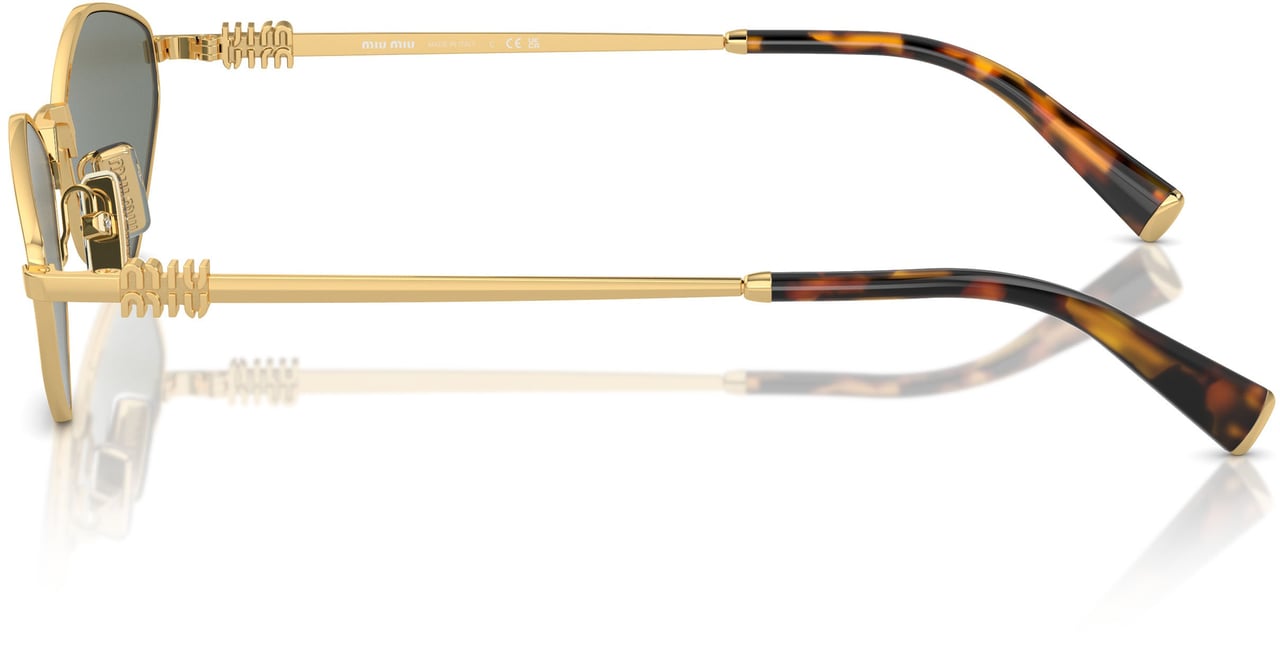 Miu Miu 0mu 56zs Geometric Gold-Tone Metal Sunglasses Grijs