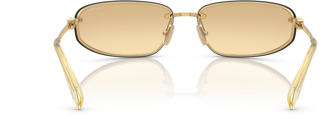Miu Miu Rectangular Lens Sunglasses With Gold Frame Neutraal