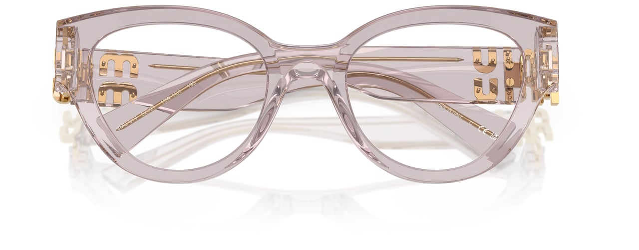 Miu Miu 0mu 01vv Translucent Acetate Cat-Eye Sunglasses Roze