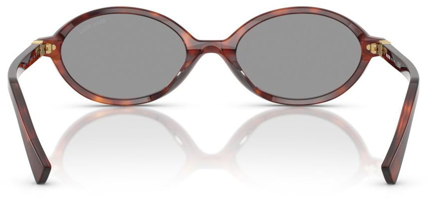 Miu Miu 0Mu 04Zs Oval Mahogany Havana Acetate Sunglasses Grijs