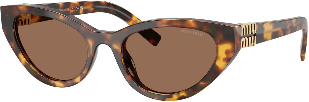 Miu Miu 0mu A04s Cat-Eye Tortoiseshell Sunglasses Bruin