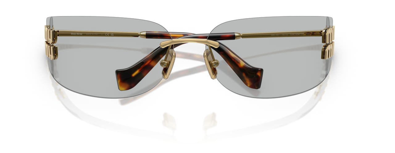 Miu Miu Rimless Sunglasses with Rectangular Grey Lenses Wit