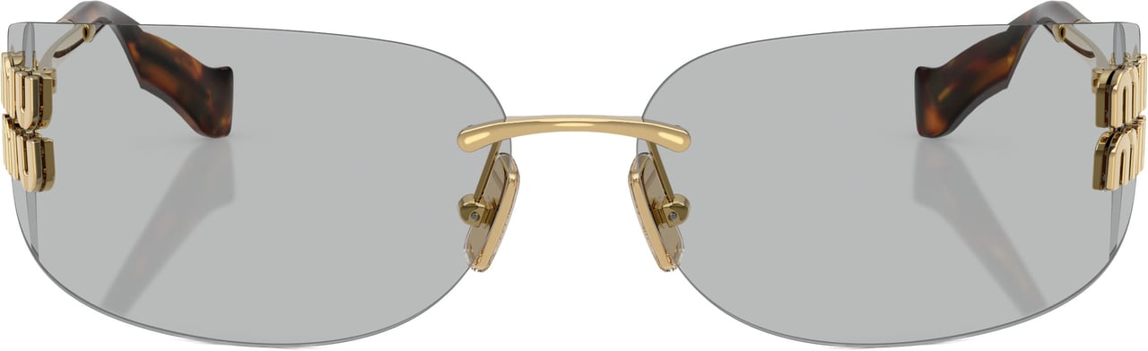 Miu Miu Rimless Sunglasses with Rectangular Grey Lenses Wit