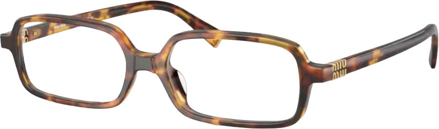 Miu Miu 0mu 01yv Rectangular Tortoiseshell Acetate Eyeglasses Roze