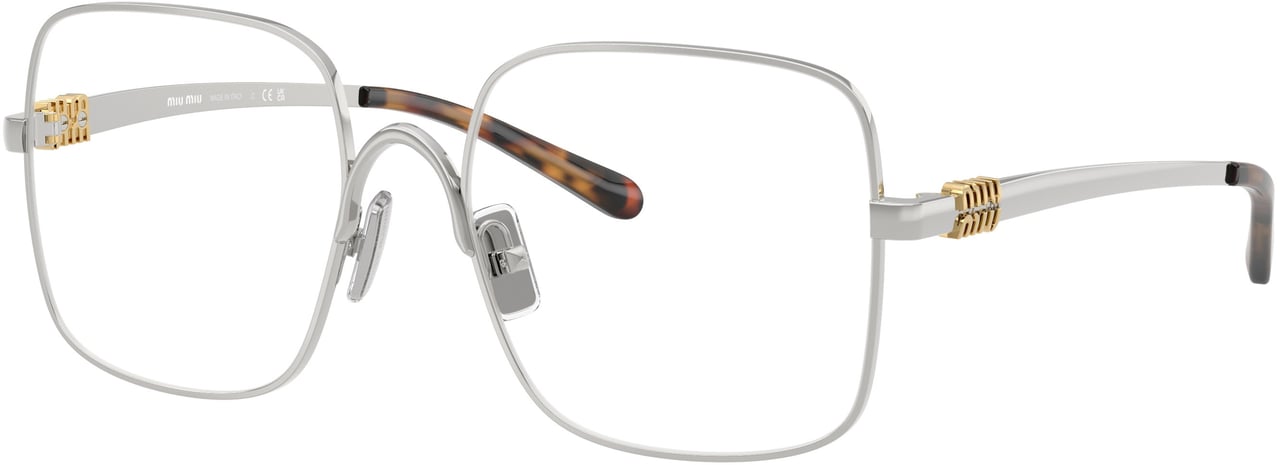Miu Miu 0mu 51yv Square Metal Frame Eyeglasses Wit