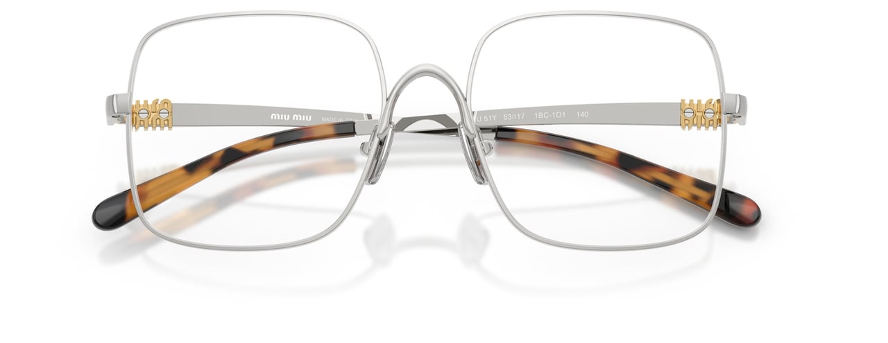 Miu Miu 0mu 51yv Square Metal Frame Eyeglasses Wit