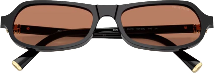 Miu Miu 0mu B10su Glossy Black Acetate Sunglasses Neutraal