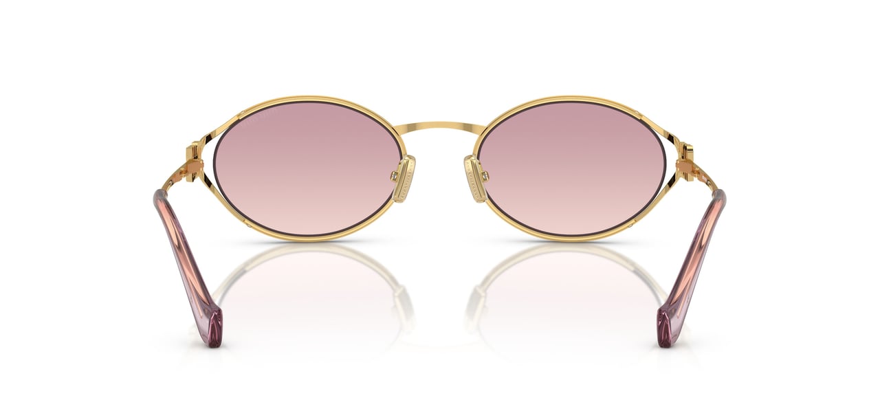 Miu Miu 0mu 52ys Oval Gold Metal Frame Sunglasses Roze