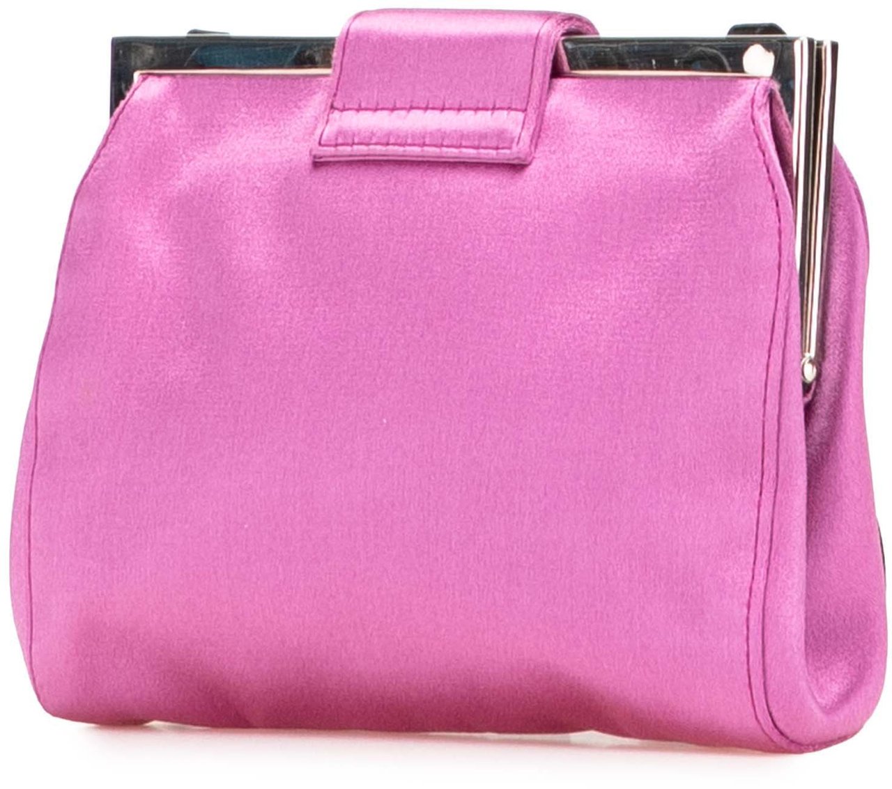 Miu Miu Satin Clasp Clutch on Strap Roze