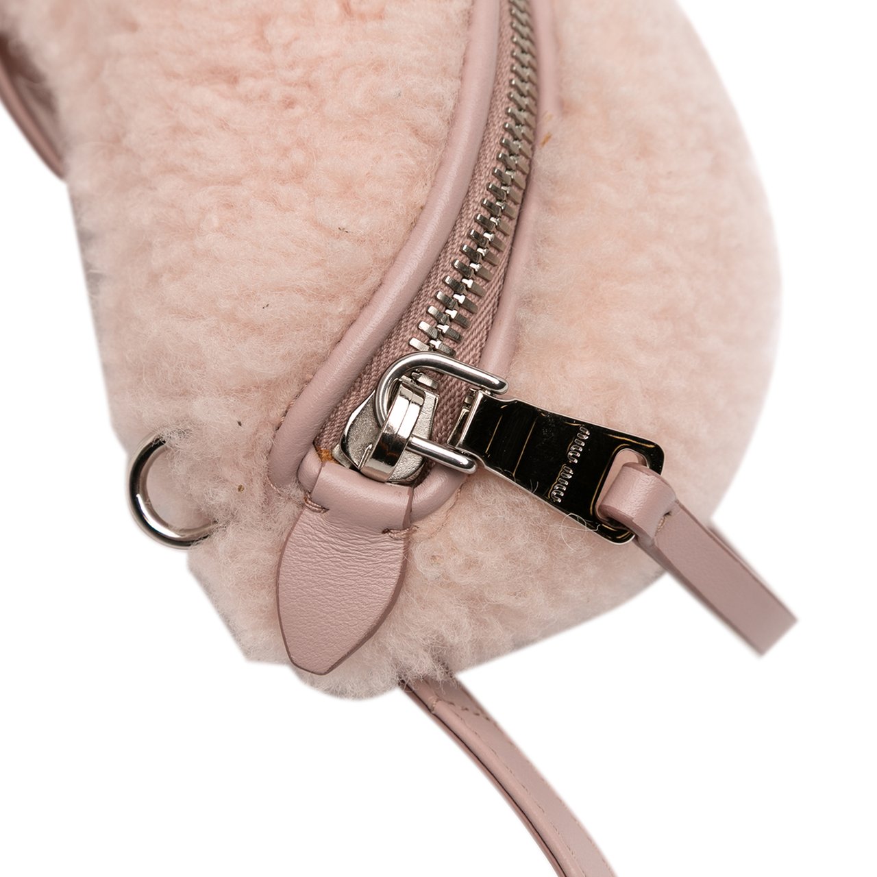 Miu Miu Shearling Convertible Belt Bag Roze