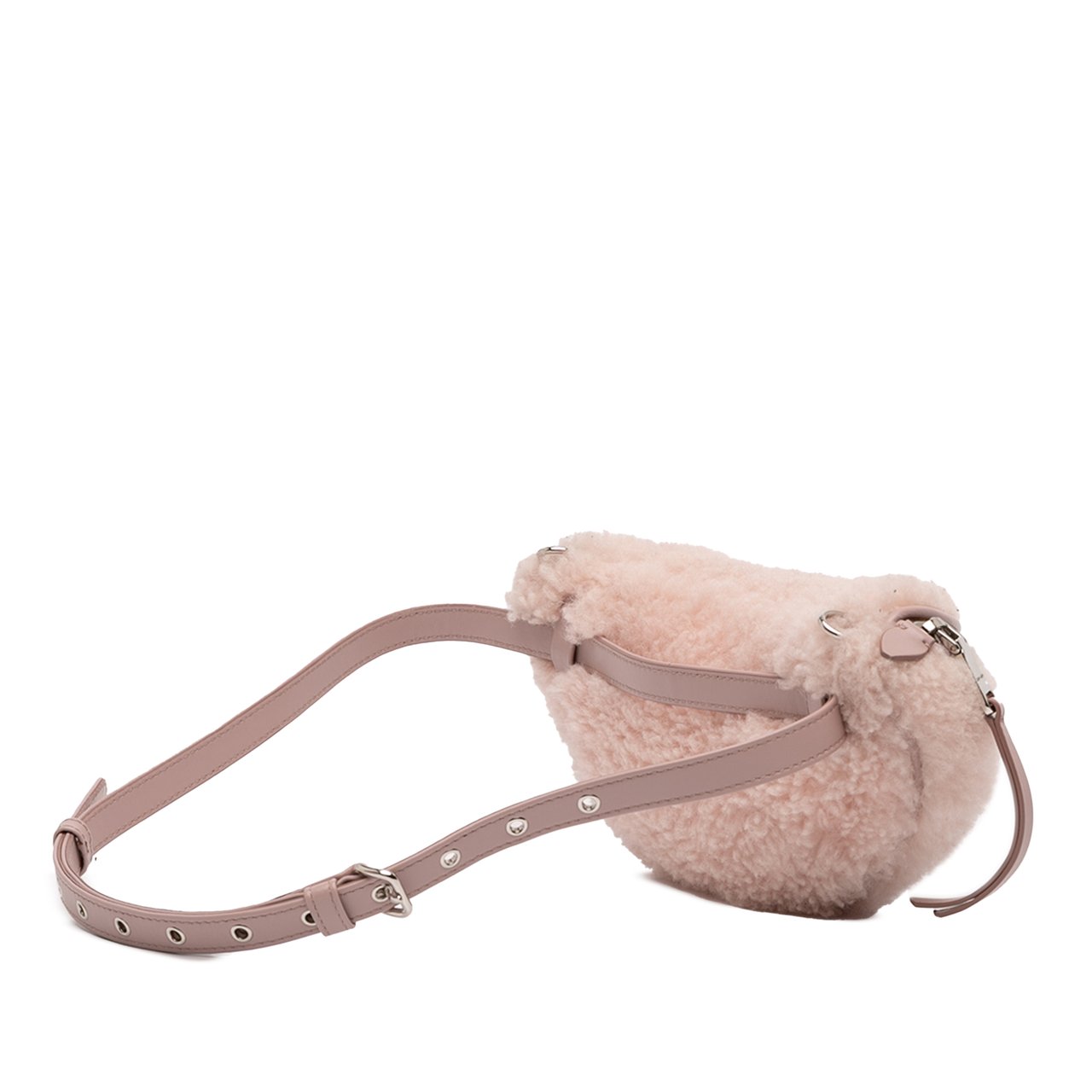 Miu Miu Shearling Convertible Belt Bag Roze
