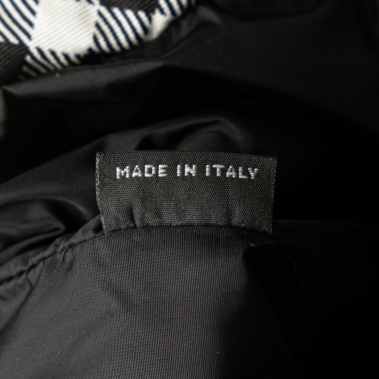 Miu Miu Nylon Gingham Drawstring Pouch Blauw