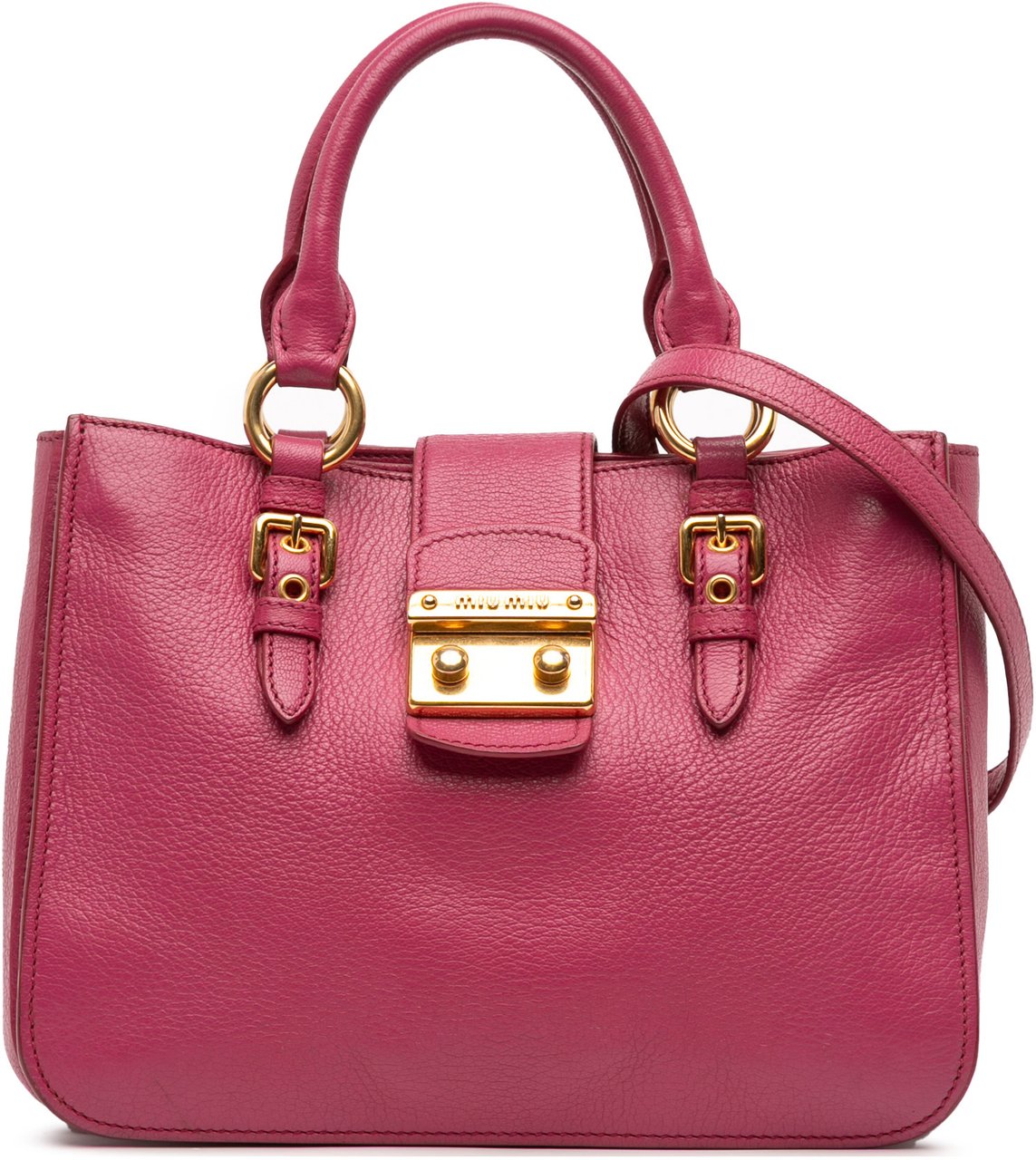 Miu Miu Goatskin Madras Satchel Roze
