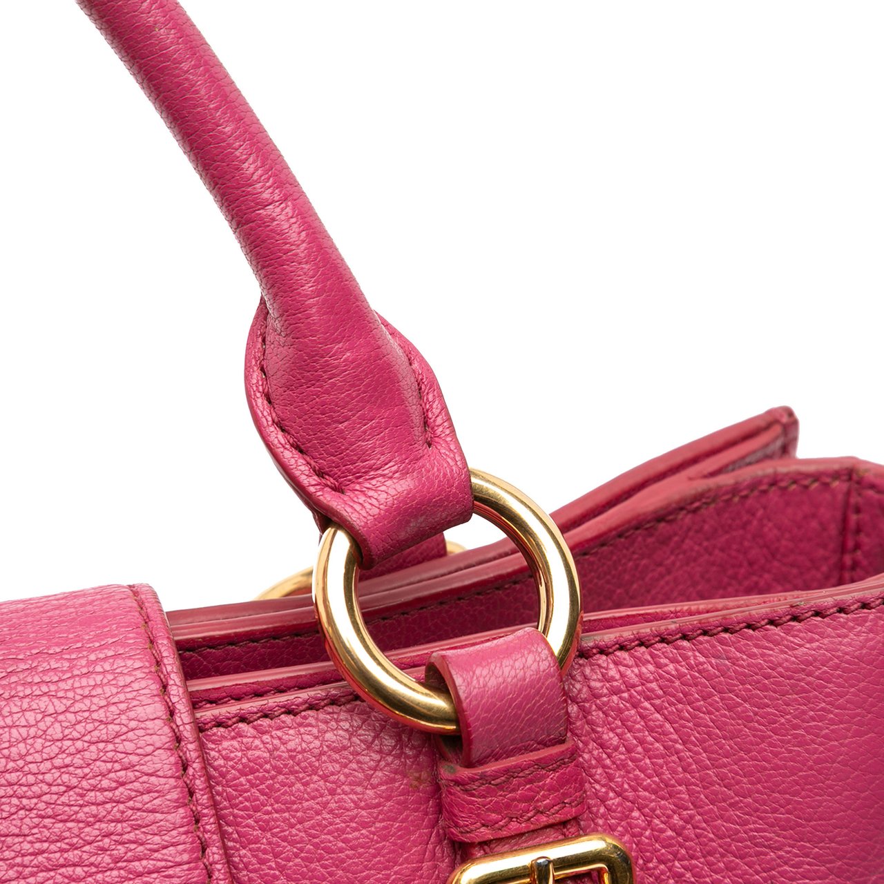 Miu Miu Goatskin Madras Satchel Roze