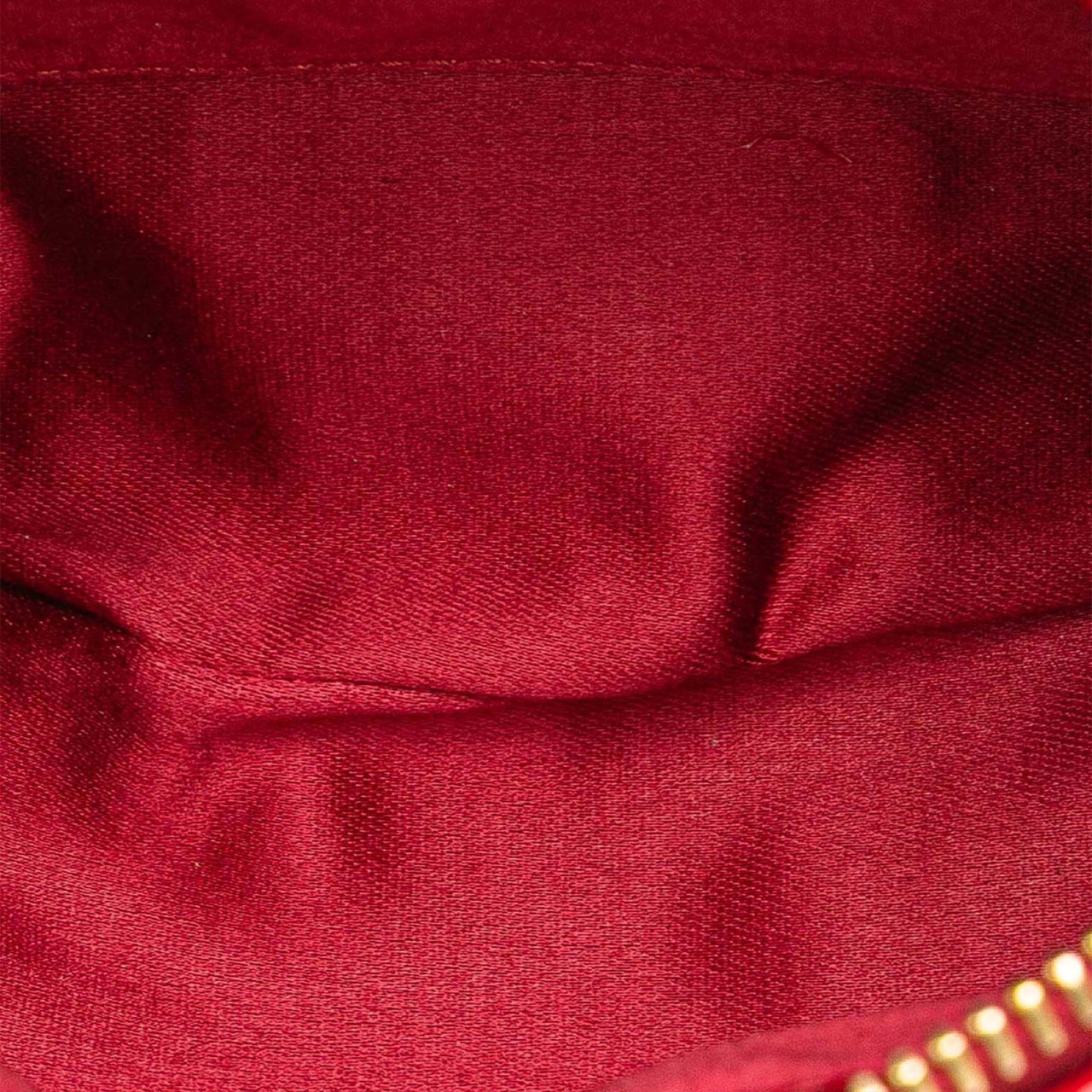 Miu Miu Vitello Shine Bow Wristlet Clutch Rood