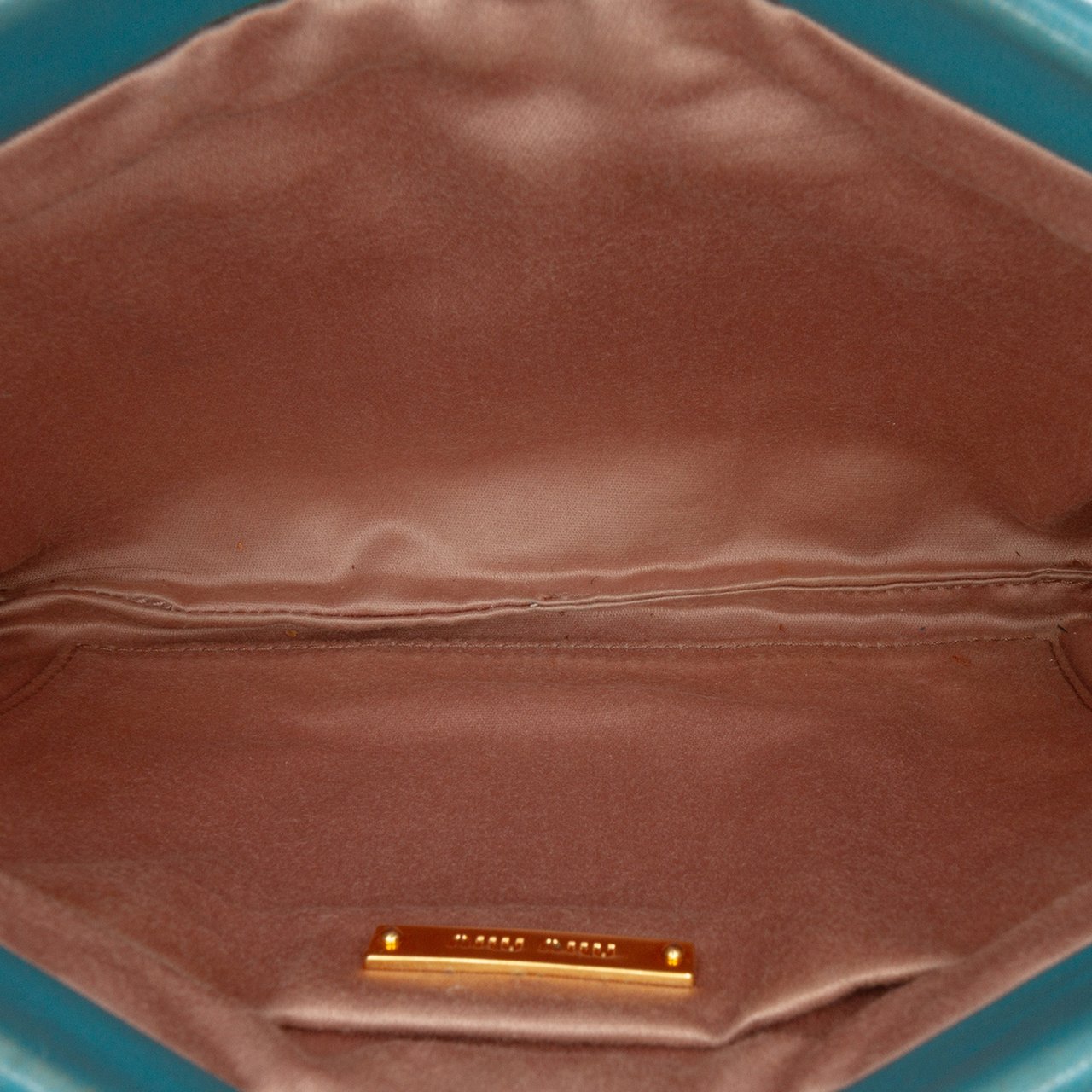 Miu Miu Matelasse Lambskin Shoulder Bag Blauw