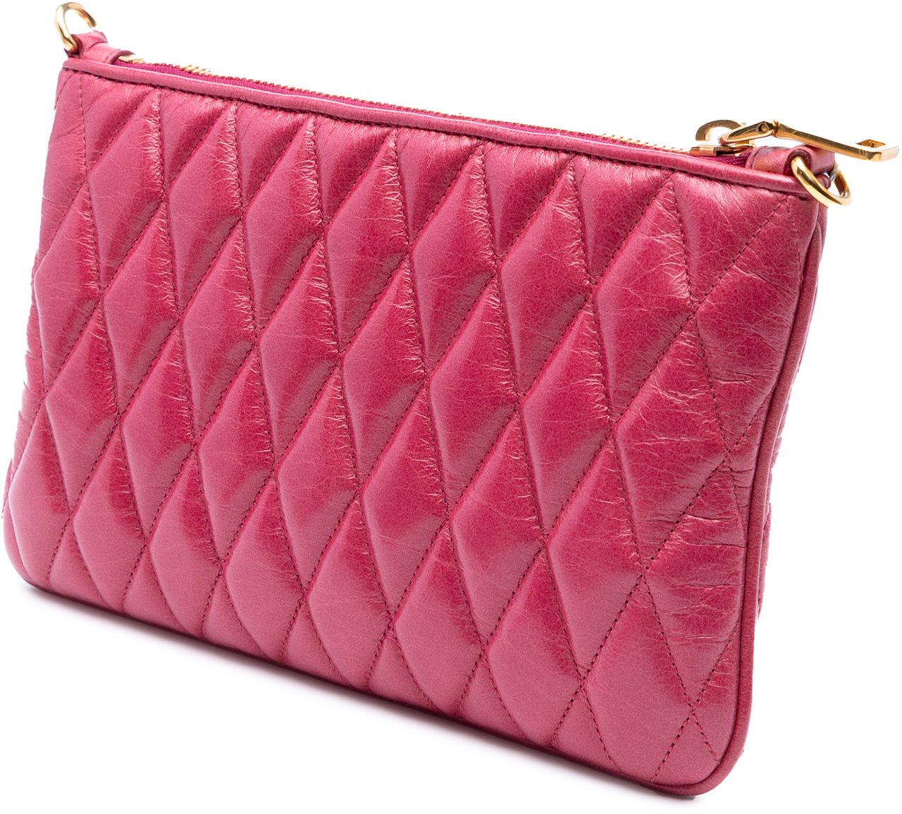 Miu Miu Matelasse Lambskin Leather Crossboy Roze