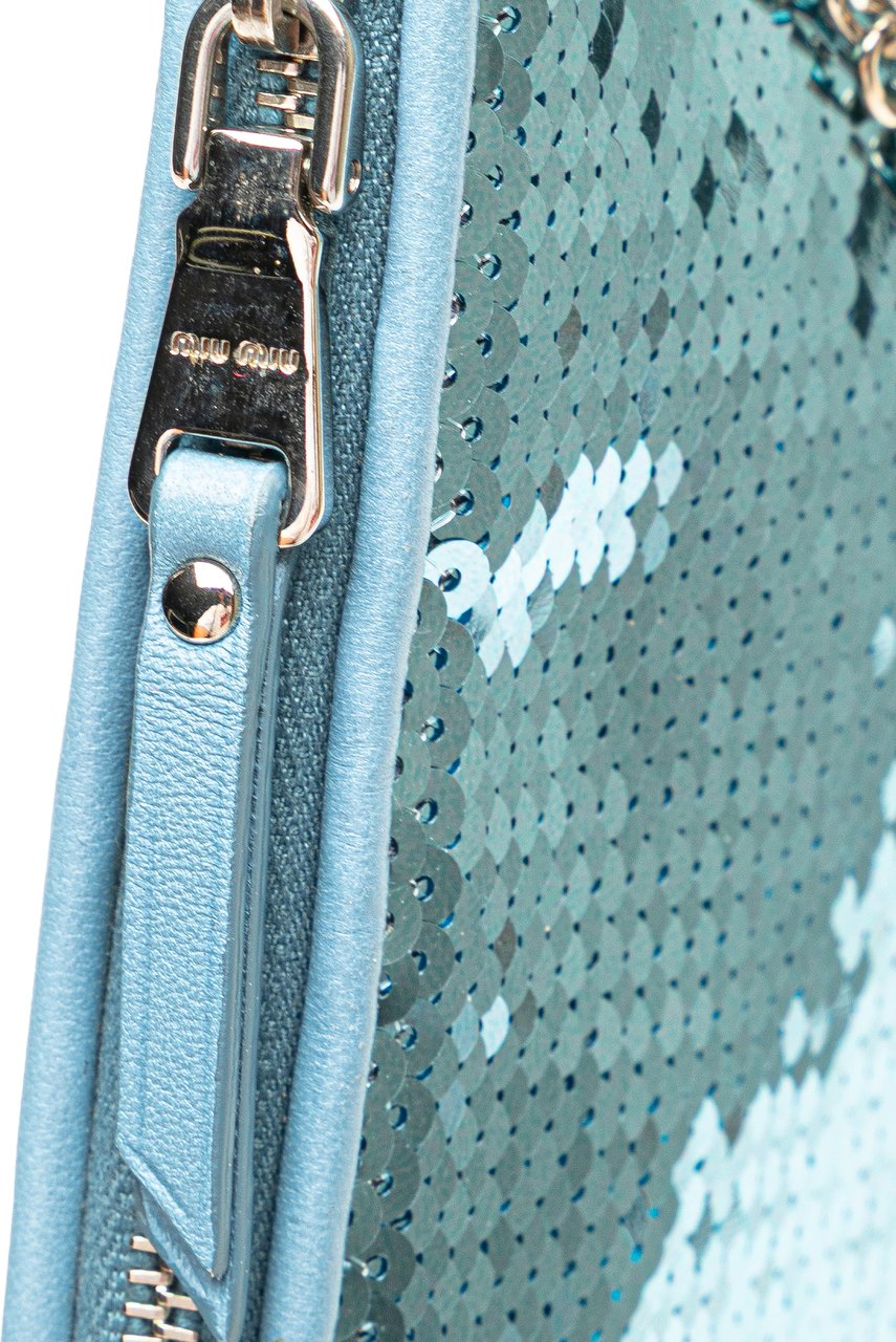 Miu Miu Sequin Clutch Blauw