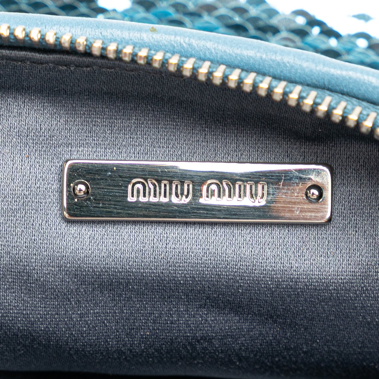Miu Miu Sequin Clutch Blauw