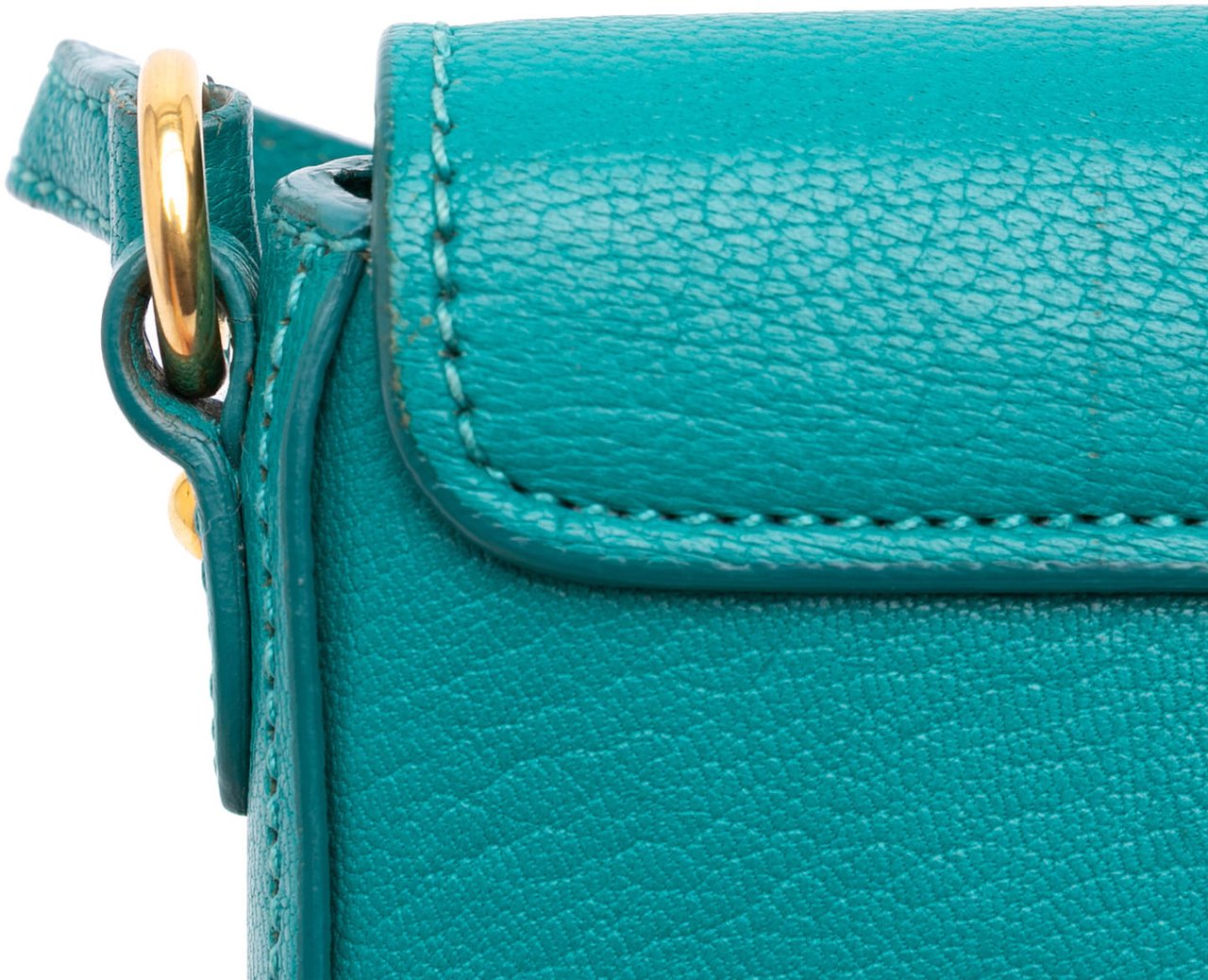 Miu Miu Goatskin Madras Crossbody Blauw