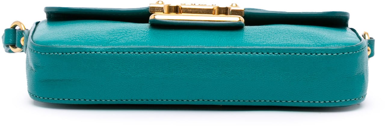 Miu Miu Goatskin Madras Crossbody Blauw