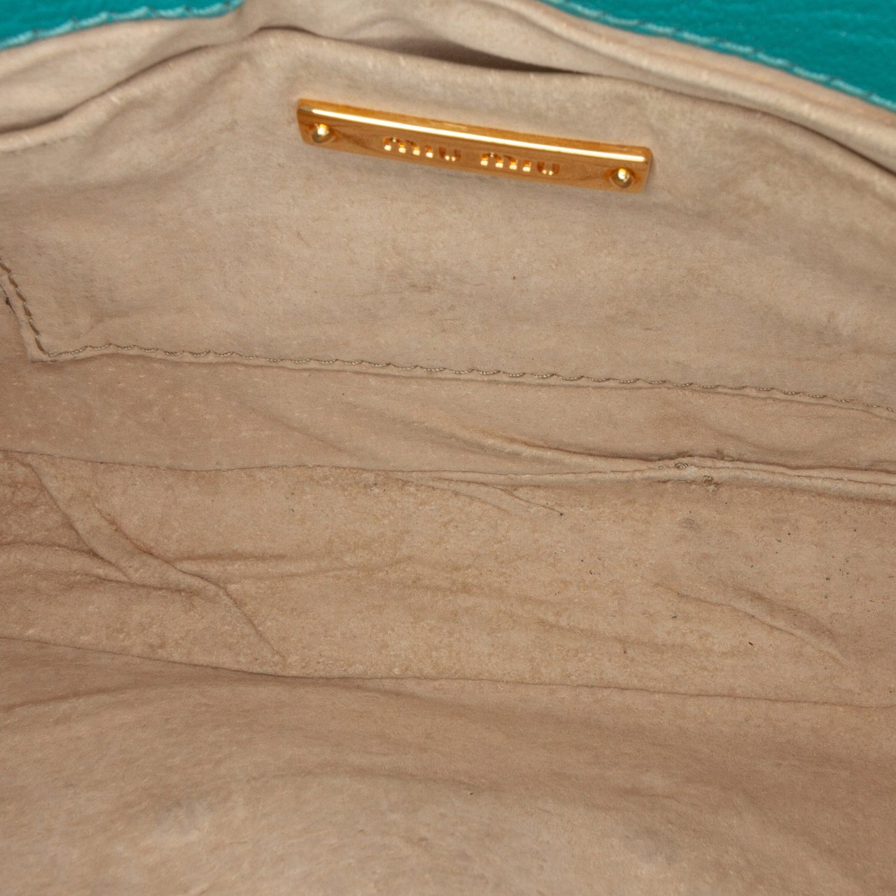 Miu Miu Goatskin Madras Crossbody Blauw