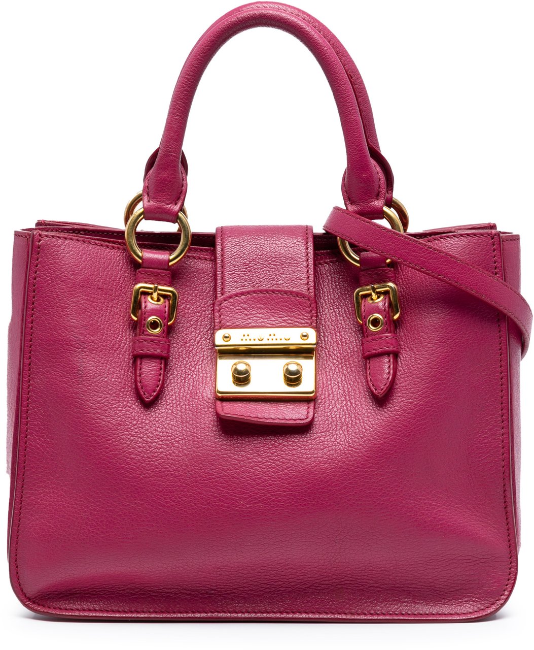 Miu Miu Goatskin Madras Satchel Roze