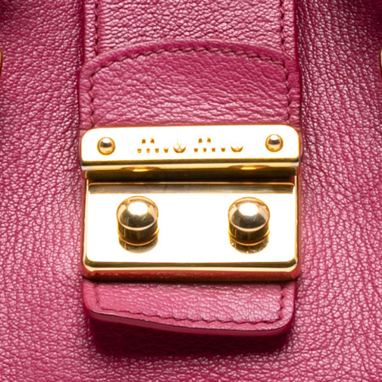 Miu Miu Goatskin Madras Satchel Roze
