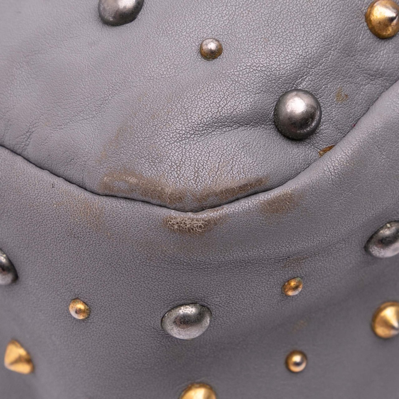 Miu Miu Studded Soft Calf Crossbody Grijs