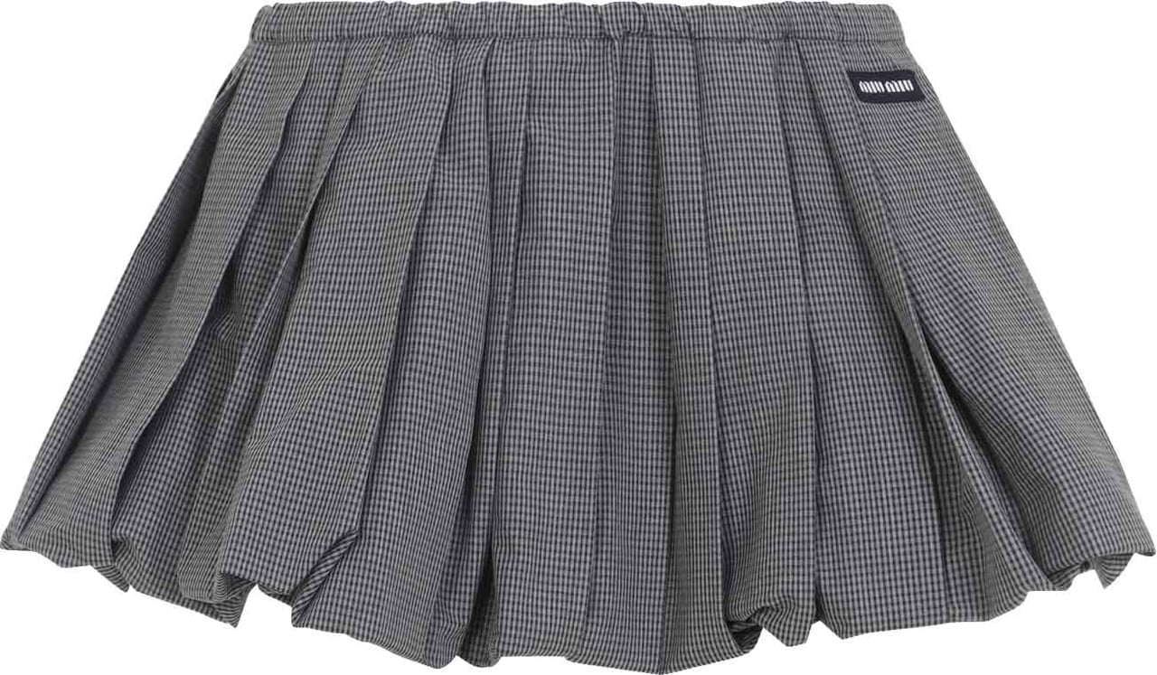 Miu Miu Plissé Check Mini Skirt Divers