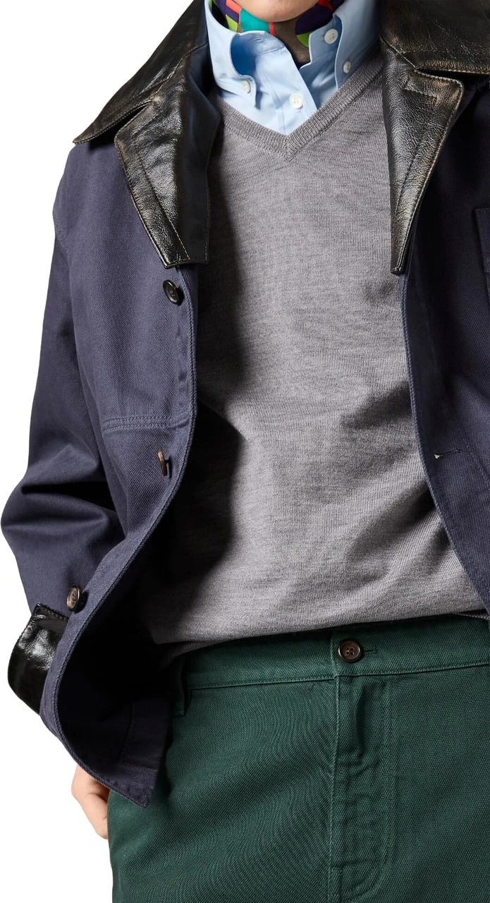 Miu Miu Blue Boxy Multitude Pockets Jacket Blauw