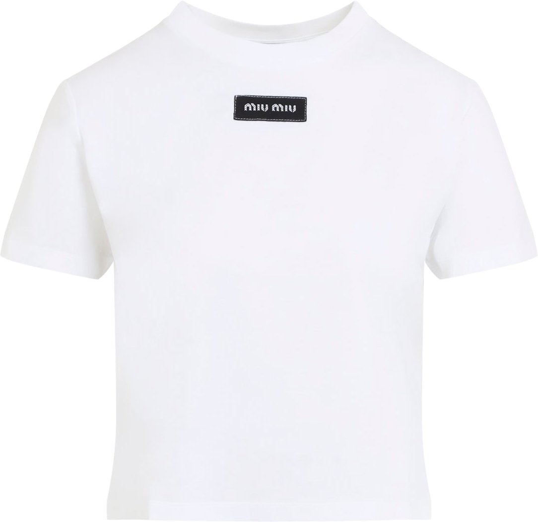 Miu Miu Logo Patch T-Shirt Divers