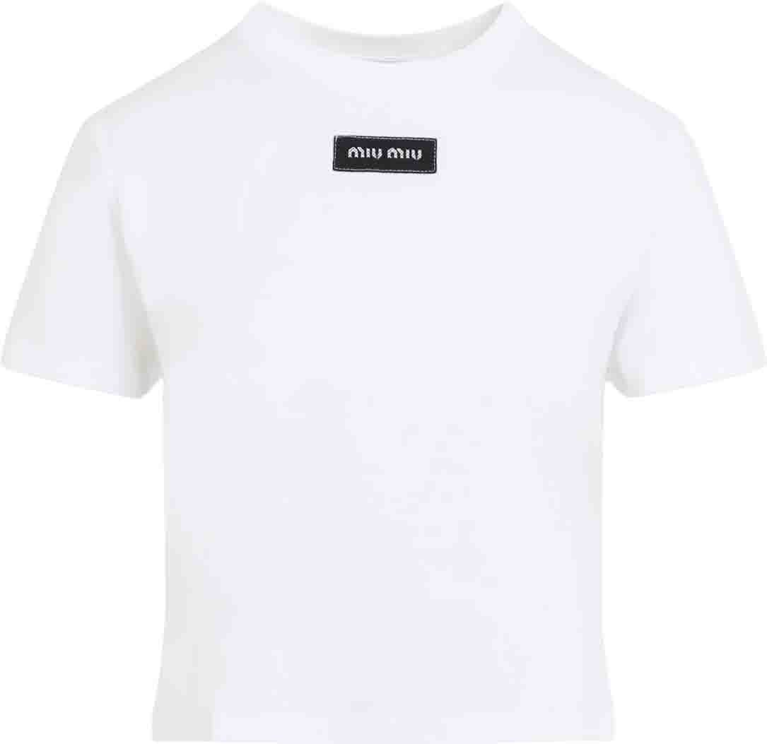 Miu Miu Logo Patch T-Shirt Divers