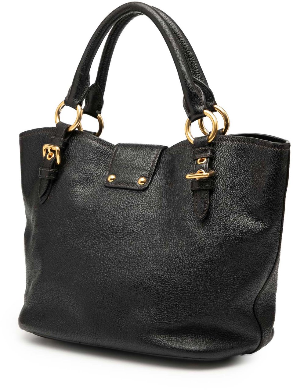 Miu Miu Goatskin Madras Satchel Zwart