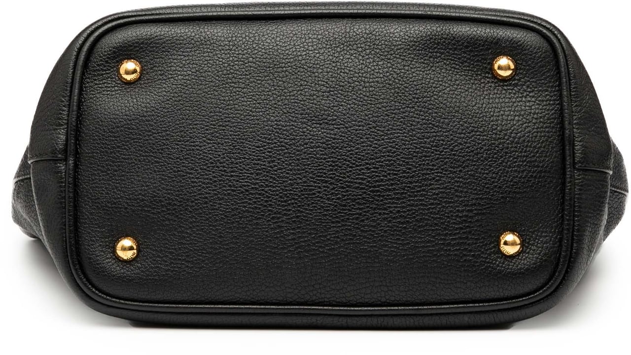 Miu Miu Goatskin Madras Satchel Zwart