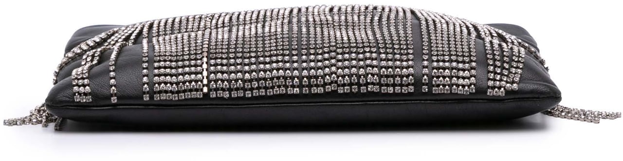 Miu Miu Nappa Crystal Fringe Crossbody Zwart