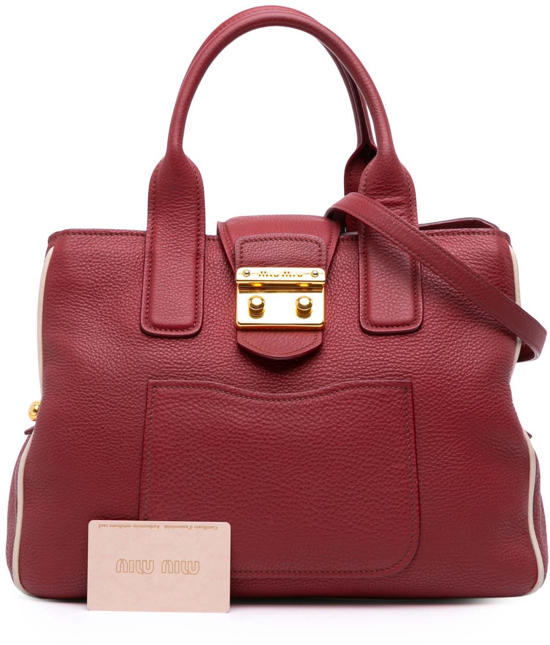 Miu Miu Goatskin Madras Satchel Rood