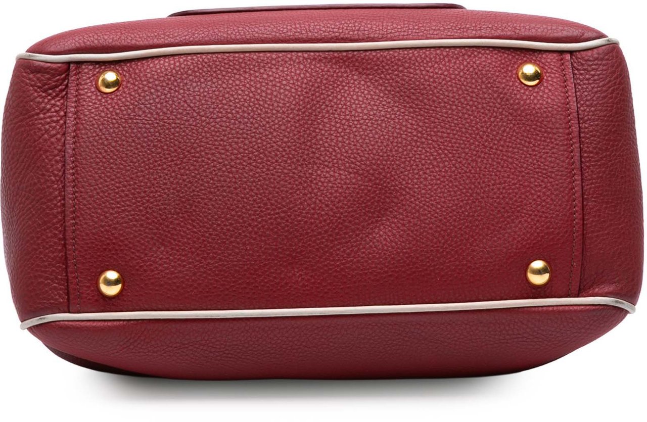 Miu Miu Goatskin Madras Satchel Rood
