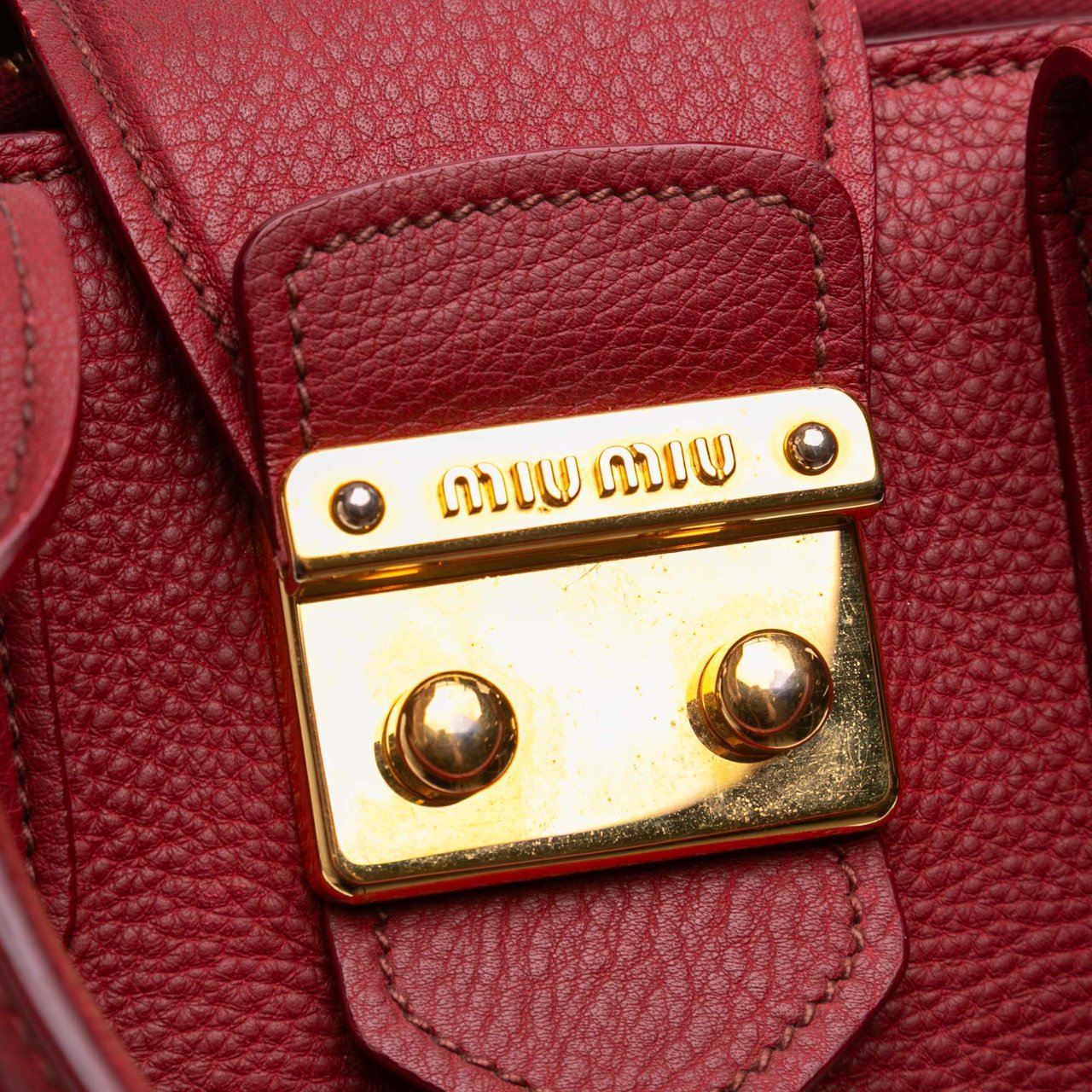 Miu Miu Goatskin Madras Satchel Rood