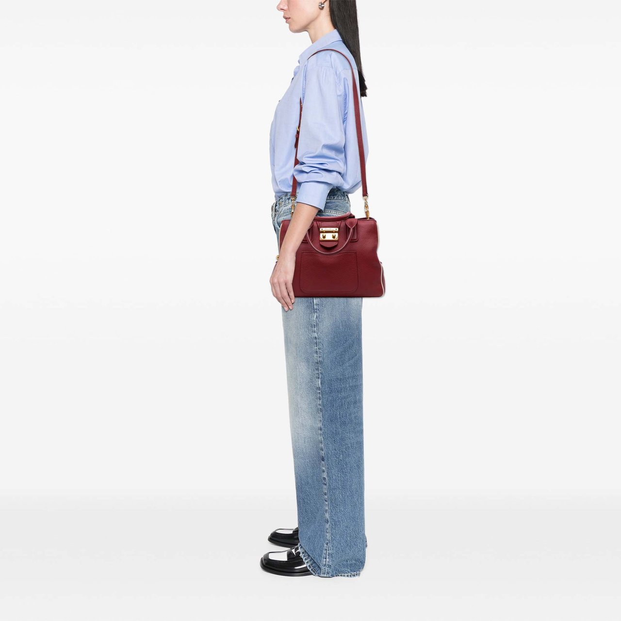 Miu Miu Goatskin Madras Satchel Rood