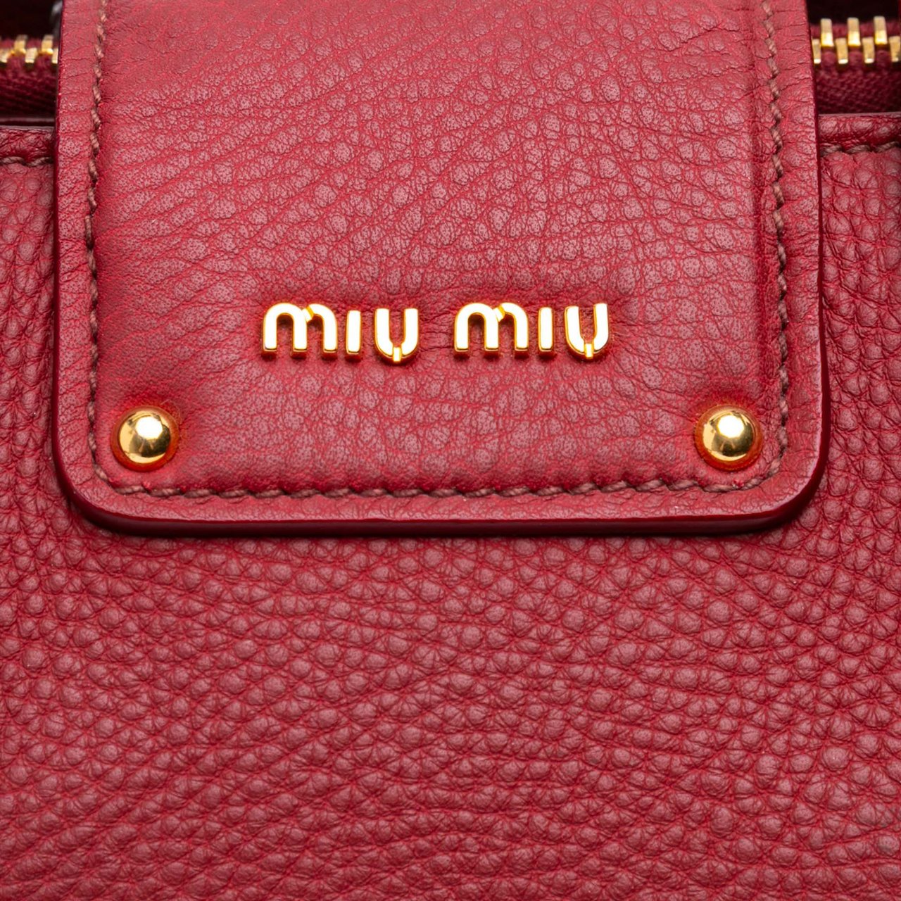 Miu Miu Goatskin Madras Satchel Rood