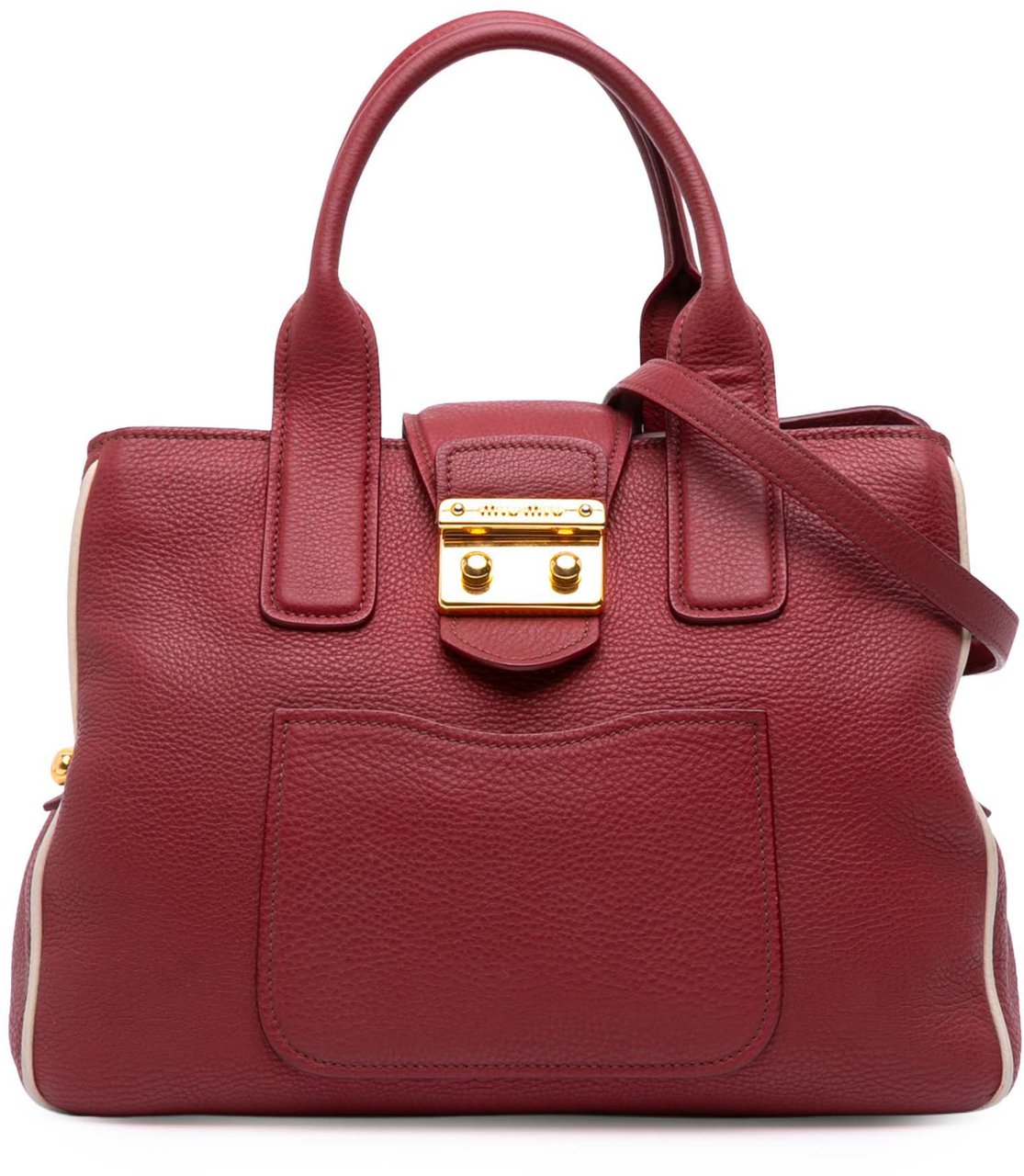 Miu Miu Goatskin Madras Satchel Rood