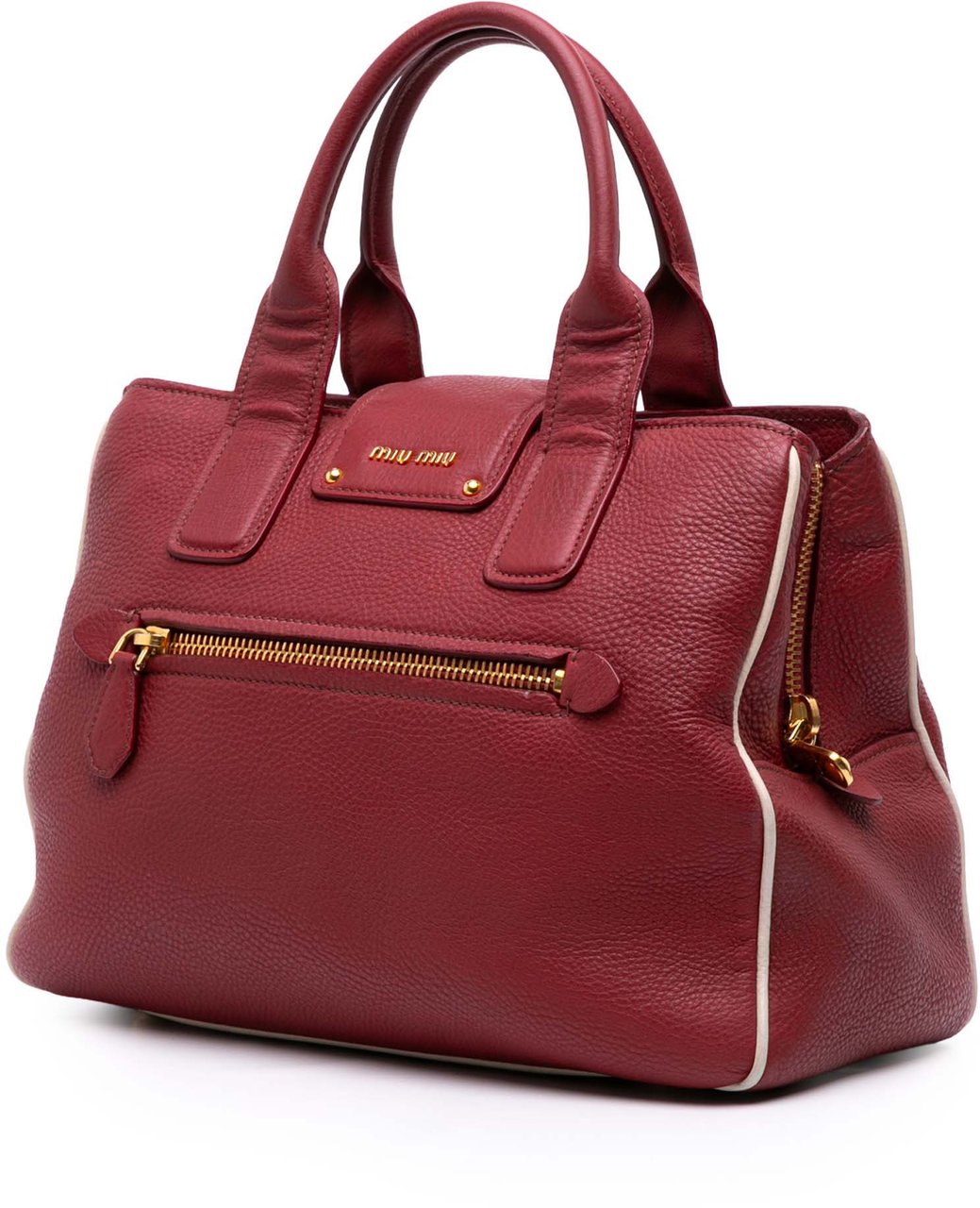 Miu Miu Goatskin Madras Satchel Rood