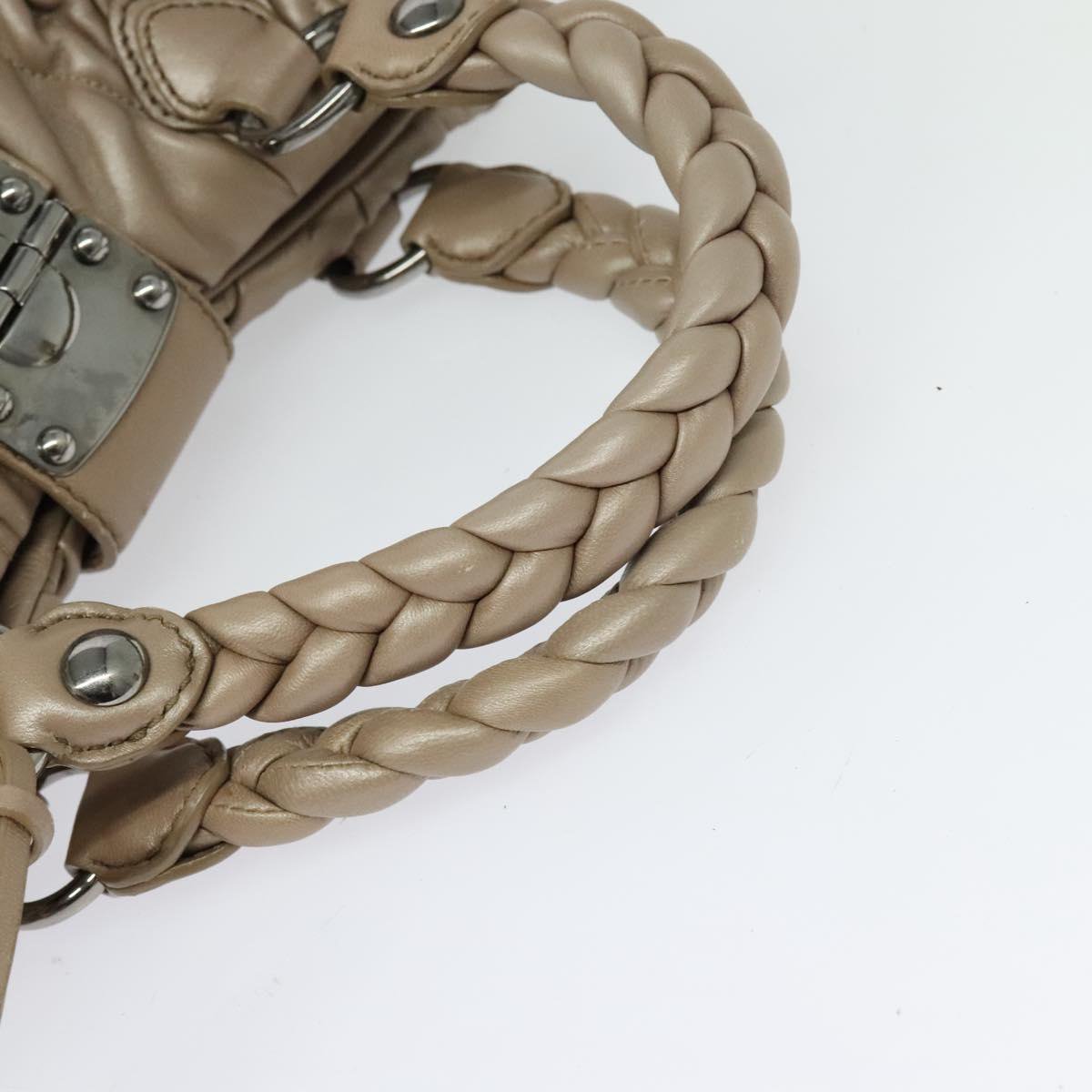 Miu Miu Miu Miu Coffer Convertible Satchel Matelasse Leather Medium Beige